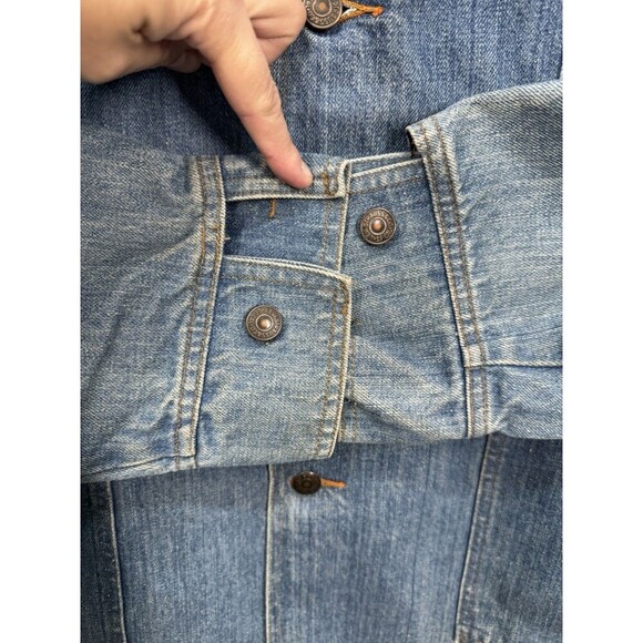 Vintage 70s Levis Orange Tab Denim Jacket Men’s XL Jean Chore Coat Split Tail - Picture 7 of 16